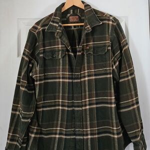 Thick Orvis Green and Brown Plaid Jacket/shirt